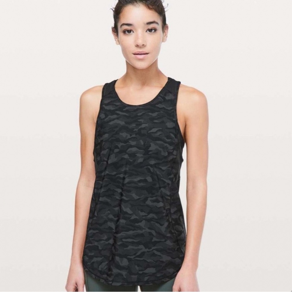 Lululemon Black Camo tank top size 6